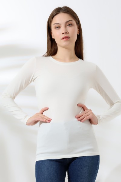 19646 KADIN UZUN KOL BİSİKLET YAKA BADY 