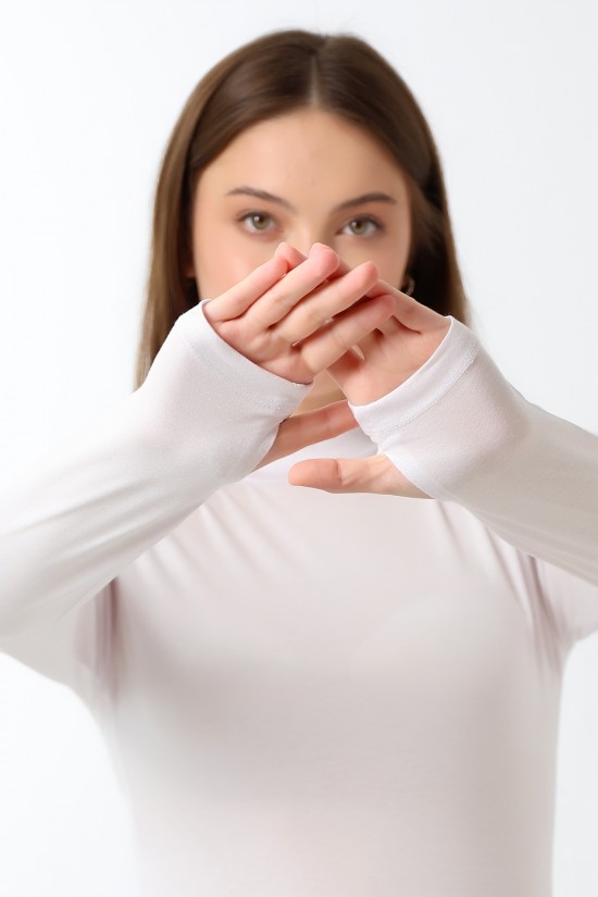 21756 KADIN YARIM BALIKÇI UZUN KOLU PARMAK GEÇMELİ BLUZ 21756 KADIN YARIM BALIKÇI UZUN KOLU PARMAK GEÇMELİ BLUZ