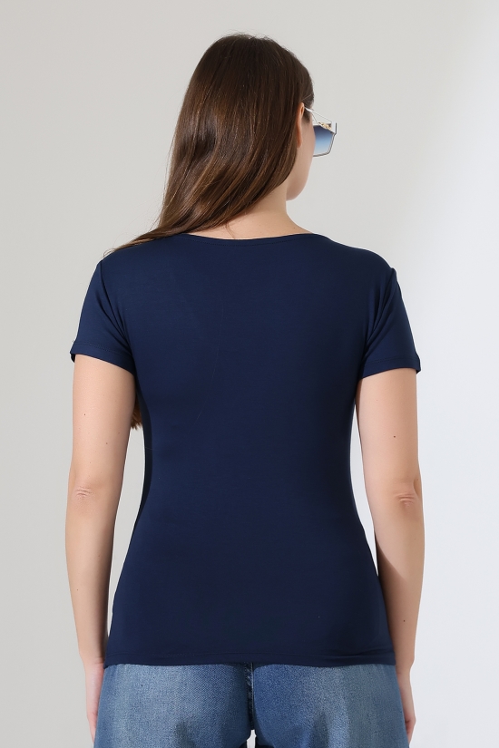 22175 KADIN TULUM V YAKA FULL LYC VORTVİSK KISA KOL TSHIRT 