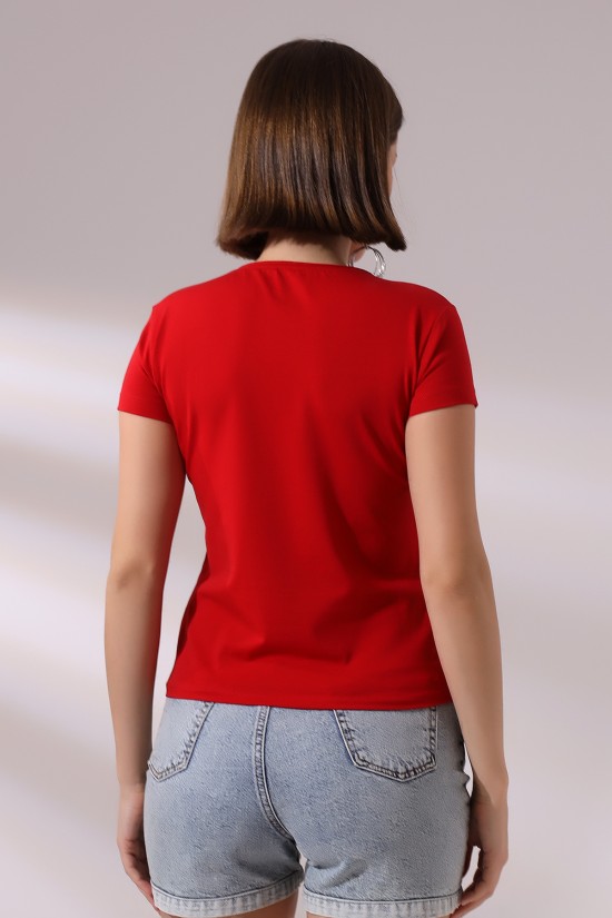 21066 BAYAN KISA KOL CEPLİ LYC PİS BİSİKLET YAKA BADY 