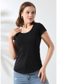 21218 KADIN KISA KOL ARKASI ÇAPRAZ BİYELİ U YAKA BADY 