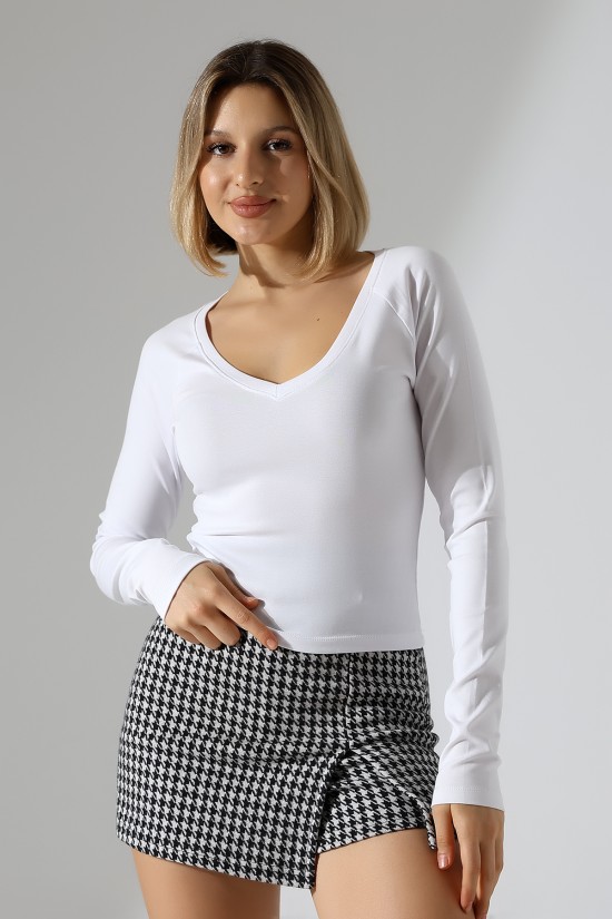 21948 KADIN UZUN KOL GENİŞ V YAKA FULL LYC RİBANA TSHIRT 21948 KADIN UZUN KOL GENİŞ V YAKA FULL LYC RİBANA TSHIRT