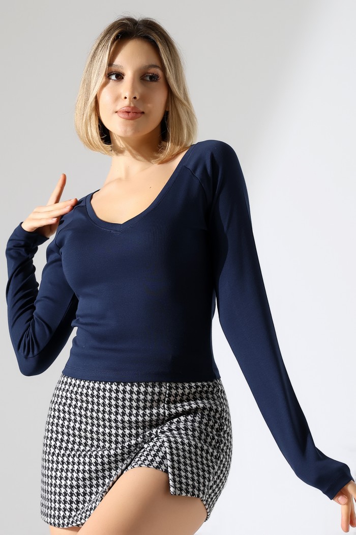 21948 KADIN UZUN KOL GENİŞ V YAKA FULL LYC RİBANA TSHIRT 21948 KADIN UZUN KOL GENİŞ V YAKA FULL LYC RİBANA TSHIRT