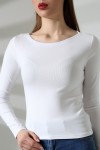 21897 KADIN KAYIK YAKA FULL LYC KOMPAKT PENYE RİB UZUN KOL TSHIRT 21897 KADIN KAYIK YAKA FULL LYC KOMPAKT PENYE RİB UZUN KOL TSHIRT