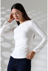 21951 KADIN KAYIK YAKA YANLARI LAST BÜZGÜLÜ FULL LYC VORTVİSK RİBANA UZUN KOL TSHIRT 21951 KADIN KAYIK YAKA YANLARI LAST BÜZGÜLÜ FULL LYC VORTVİSK RİBANA UZUN KOL TSHIRT