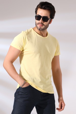 19959 ERKEK KISA KOL BİSİKLET YAKA PİS DİKİMLİ FLAMLI TSHIRT 