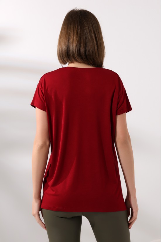 19410 KADIN KISA KOL SALAŞ V YAKA VSK TSHIRT