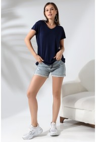 19410 KADIN KISA KOL SALAŞ V YAKA VSK TSHIRT 19410 KADIN KISA KOL SALAŞ V YAKA VSK TSHIRT