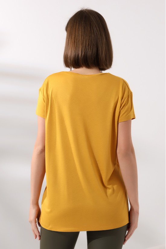 19410 KADIN KISA KOL SALAŞ V YAKA VSK TSHIRT