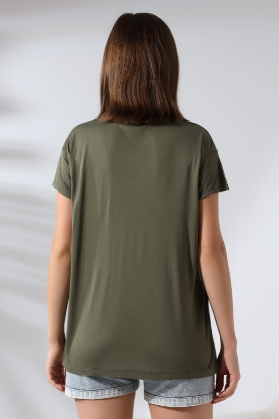19410 BAYAN KISA KOL SALAŞ V YAKA VSK TSHIRT