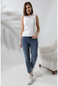 21561  KADIN KOLSUZ LİKRASIZ RİB PAMUKLU KOLSUZ ATLET 