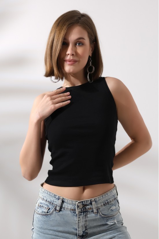 21561  BAYAN KOLSUZ LİKRASIZ RİB PAMUKLU KOLSUZ ATLET 