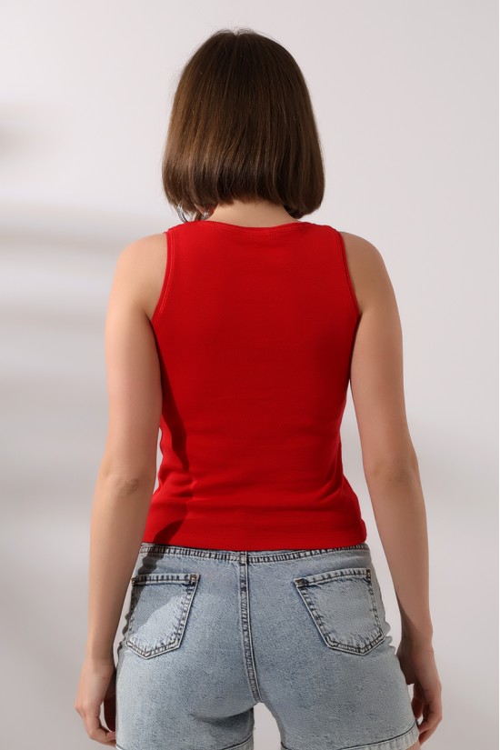 21561  BAYAN KOLSUZ LİKRASIZ RİB PAMUKLU KOLSUZ ATLET 