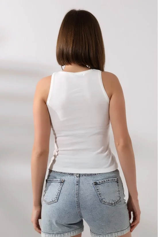 21561  BAYAN KOLSUZ LİKRASIZ RİB PAMUKLU KOLSUZ ATLET 