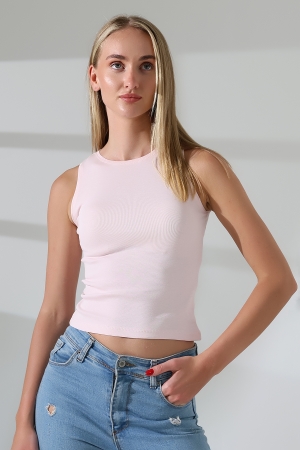 21561  KADIN KOLSUZ LİKRASIZ RİB PAMUKLU KOLSUZ ATLET 