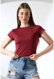 21974 KADIN  FULL LYC MİKRO  BİSİKLET YAKA TSHIRT