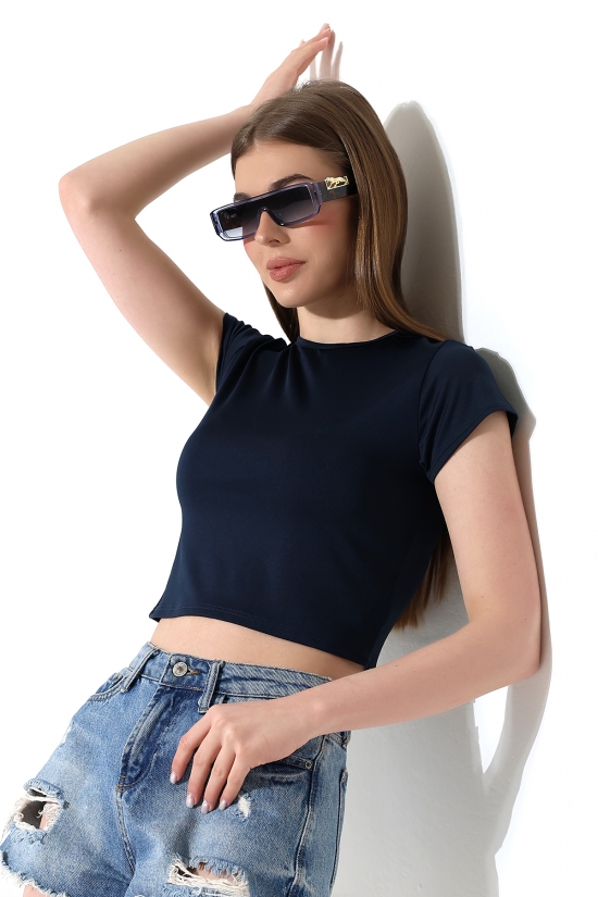 21974 KADIN  FULL LYC MİKRO  BİSİKLET YAKA TSHIRT