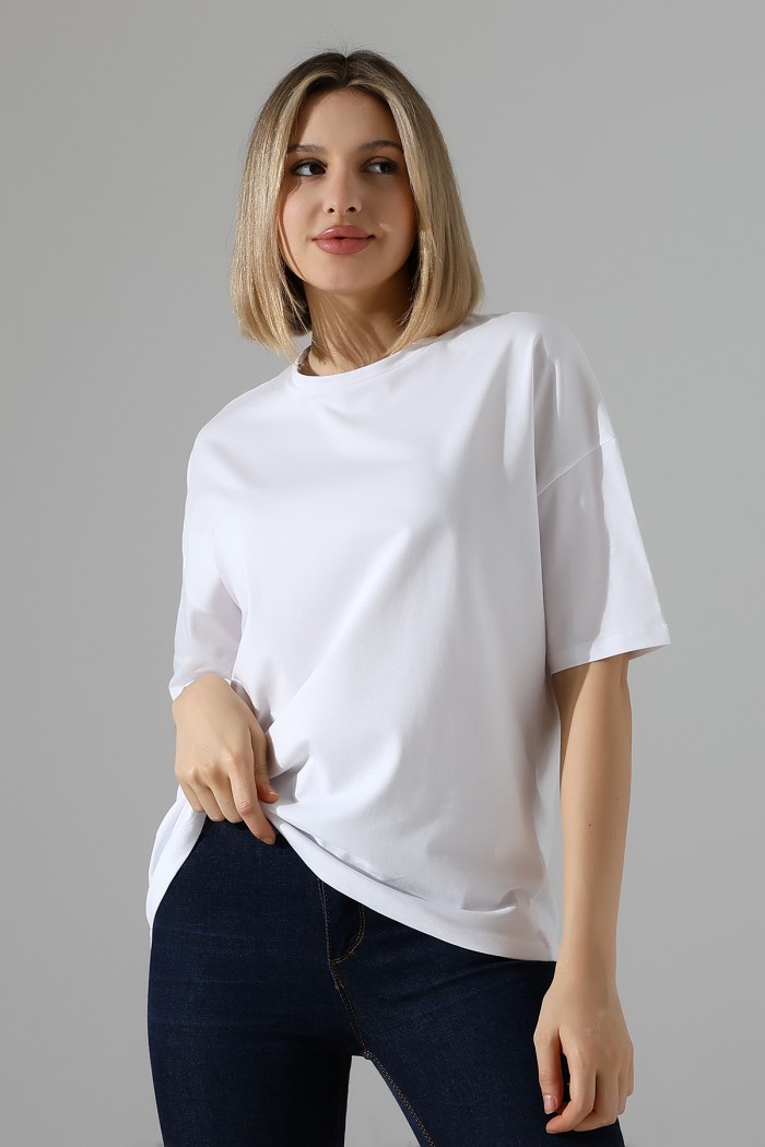 22120 KADIN 24/1 PENYE KOMPAKT GENİŞ SALAŞ KISA KOL TSHIRT 22120 KADIN 24/1 PENYE KOMPAKT GENİŞ SALAŞ KISA KOL TSHIRT