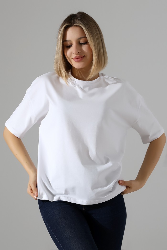 22120 KADIN 24/1 PENYE KOMPAKT GENİŞ SALAŞ KISA KOL TSHIRT 22120 KADIN 24/1 PENYE KOMPAKT GENİŞ SALAŞ KISA KOL TSHIRT