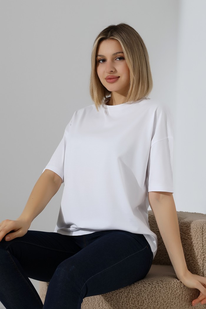 22120 KADIN 24/1 PENYE KOMPAKT GENİŞ SALAŞ KISA KOL TSHIRT 22120 KADIN 24/1 PENYE KOMPAKT GENİŞ SALAŞ KISA KOL TSHIRT