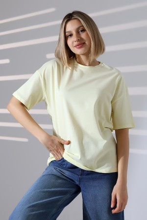 22120 KADIN 24/1 PENYE KOMPAKT GENİŞ SALAŞ KISA KOL TSHIRT