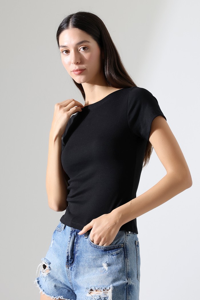 21996 KADIN KAYIK YAKA FULL LYC KOMPAKT PENYE KISA KOL TSHIRT 21996 KADIN KAYIK YAKA FULL LYC KOMPAKT PENYE KISA KOL TSHIRT