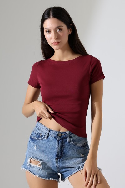 21996 KADIN KAYIK YAKA FULL LYC KOMPAKT PENYE KISA KOL TSHIRT 21996 KADIN KAYIK YAKA FULL LYC KOMPAKT PENYE KISA KOL TSHIRT