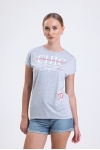 19609 CHİC BASK.BAYAN KISA KOLU BEDENDE SALAŞ VSK TSHIRT 
