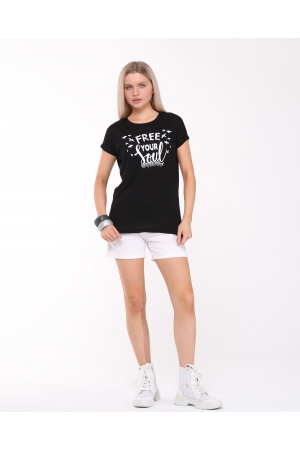 19534 FREE YOUR BASK.KADIN KISA KOLU BEDENDE SALAŞ VSK TSHIRT 19534 FREE YOUR BASK.KADIN KISA KOLU BEDENDE SALAŞ VSK TSHIRT