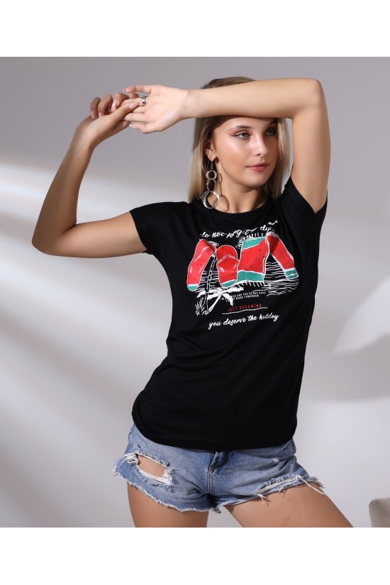 20479  DO NOT FORGET  BASK.BAYAN KISA KOLU BEDENDE SALAŞ VSK TSHIRT 