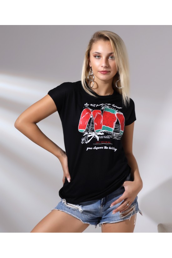 20479  DO NOT FORGET  BASK.BAYAN KISA KOLU BEDENDE SALAŞ VSK TSHIRT 