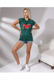 20479  DO NOT FORGET  BASK.KADIN KISA KOLU BEDENDE SALAŞ VSK TSHIRT 