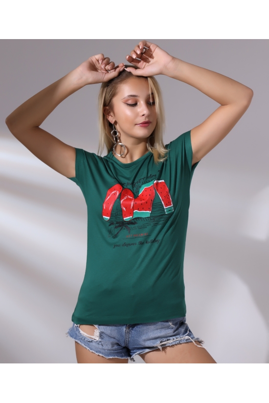 20479  DO NOT FORGET  BASK.BAYAN KISA KOLU BEDENDE SALAŞ VSK TSHIRT 