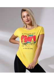 20479  DO NOT FORGET  BASK.KADIN KISA KOLU BEDENDE SALAŞ VSK TSHIRT 