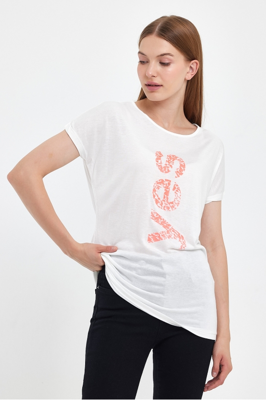 20345 YES KIRIK  BASK.BAYAN KISA KOLU BEDENDE SALAŞ VSK TSHIRT 