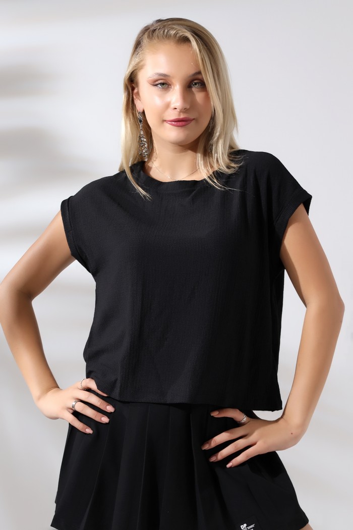 21125  KADIN BÜRÜMCÜK  KISA KOLU BEDENDE  SALAŞ KISA TSHIRT