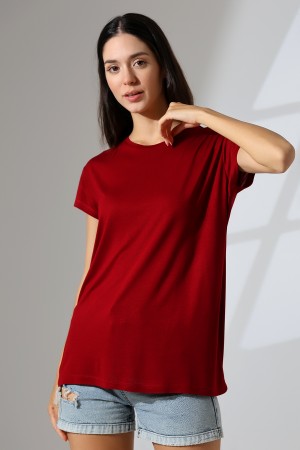 21256 KADIN KISA KOL SALAŞ BİSİKLET YAKA VSK TSHIRT