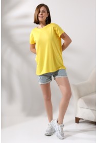 21256 KADIN KISA KOL SALAŞ BİSİKLET YAKA VSK TSHIRT