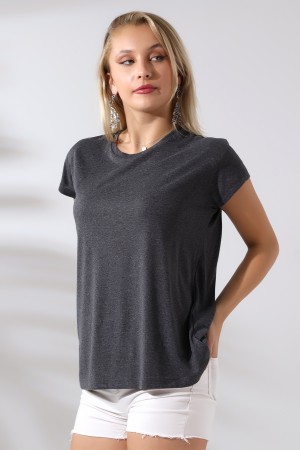 21256 KADIN KISA KOL SALAŞ BİSİKLET YAKA VSK TSHIRT