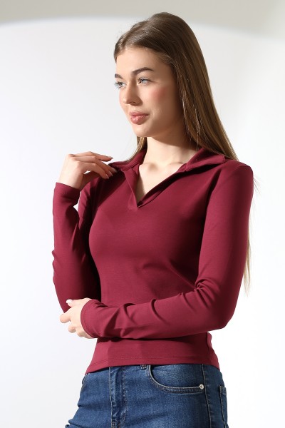 21938 KADIN FULLLYC RİBANA UZUN KOL KOL GÖMLEK YAKA PATLI UZUN KOL TSHIRT 21938 KADIN FULLLYC RİBANA UZUN KOL KOL GÖMLEK YAKA PATLI UZUN KOL TSHIRT