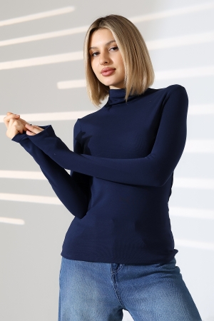 21950 KADIN KENDİLİĞİNDEN DİK YAKA FULL LYC VİSK RİBANA UZUN KOL TSHIRT 21950 KADIN KENDİLİĞİNDEN DİK YAKA FULL LYC VİSK RİBANA UZUN KOL TSHIRT