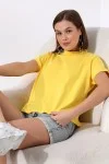 19588 BAYAN DİK YAKA KISA KOLU BEDENDE PAMUKLU KISA TSHIRT 19588 BAYAN DİK YAKA KISA KOLU BEDENDE PAMUKLU KISA TSHIRT