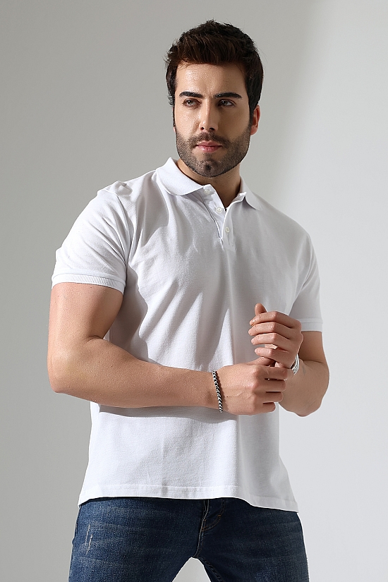 21844 ERKEK REGULAR FİT KISA KOL PİKE POLO YAKA TSHIRT 