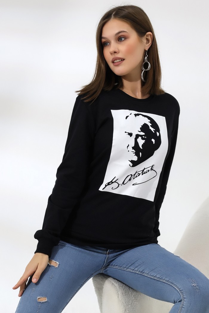 19159 K. ATATÜRK  BASK.2CM TEMİZLEME BİYELİ 2İP KADIN SWET