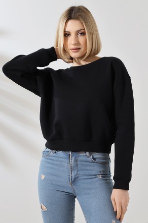 21614 KADIN 3 İP PENYE KOMPAKT ŞARDONLU GENİŞ VE KISA BİSİKLET YAKA SWEATSHIRT 21614 KADIN 3 İP PENYE KOMPAKT ŞARDONLU GENİŞ VE KISA BİSİKLET YAKA SWEATSHIRT