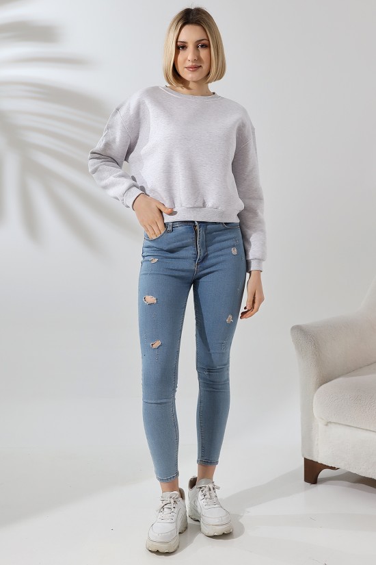 21614 KADIN 3 İP PENYE COMPACK ŞARDONLU GENİŞ VE KISA BİSİKLET YAKA SWETSHIRT 21614 KADIN 3 İP PENYE COMPACK ŞARDONLU GENİŞ VE KISA BİSİKLET YAKA SWETSHIRT