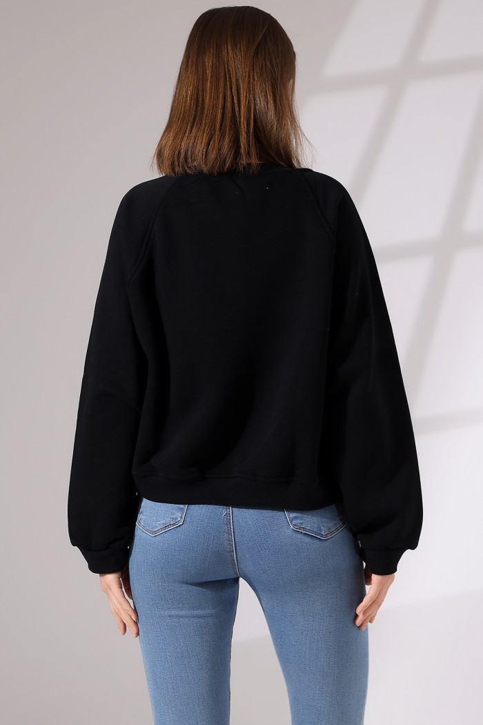 21625 KADIN 3 İP PENYE COMPACK ŞARDONLU REGLAN KOL YANRLARI KUPLU GENİŞ BİSİKLET YAKA SWETSHIRT 21625 KADIN 3 İP PENYE COMPACK ŞARDONLU REGLAN KOL YANRLARI KUPLU GENİŞ BİSİKLET YAKA SWETSHIRT