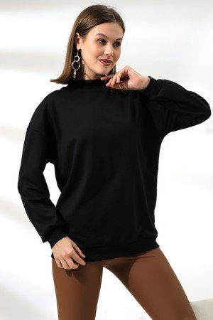 19556 KADIN  2 İP YARIM BALIKÇI TUNİK SWETSHIRT 