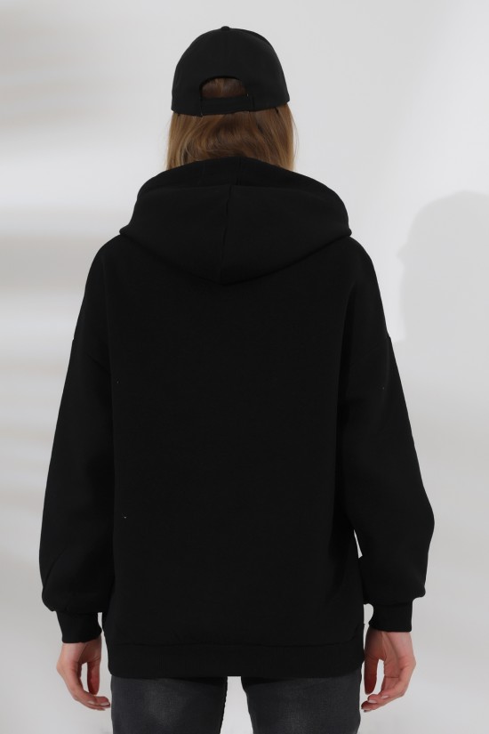 21615 KADIN 3 İP PENYE KOMPAKT ŞARDONLU SALAŞ OVERSİZE KAPŞONLU KANGURU CEPLİ SWEATSHIRT 21615 KADIN 3 İP PENYE KOMPAKT ŞARDONLU SALAŞ OVERSİZE KAPŞONLU KANGURU CEPLİ SWEATSHIRT