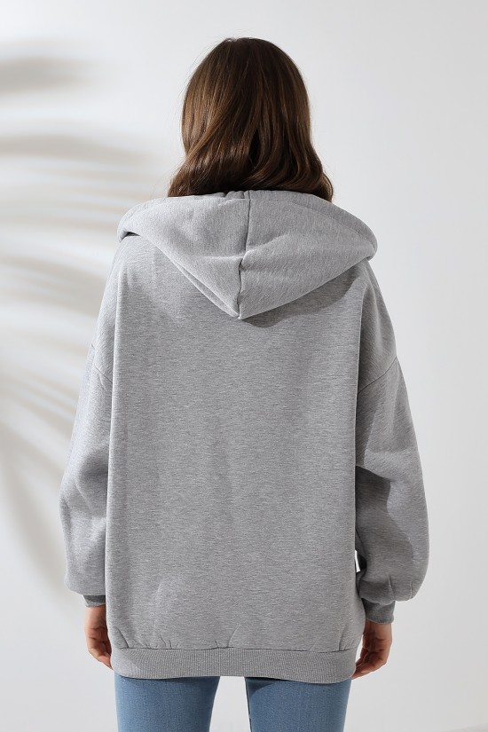 21618 KADIN 3 İP PENYE COMPACK ŞARDONLU METAL FERMUARLI SALAŞ OVERSİZE KAPŞONLU KANGURU CEPLİ SWETSHIRT 21618 KADIN 3 İP PENYE COMPACK ŞARDONLU METAL FERMUARLI SALAŞ OVERSİZE KAPŞONLU KANGURU CEPLİ SWETSHIRT